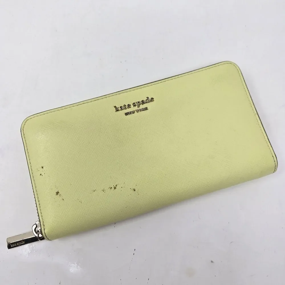 KATE‎ SPADE Pre-Loved Light Lime Green Zipper Top Wallet